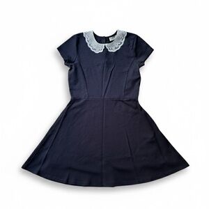 Elegant Navy Kids Dress with Lace Detail 10Y-11Y